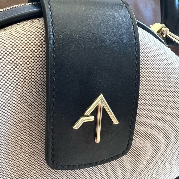 Manu Atelier Demi top handle crossbody fabric/leather bag - Picture 2 of 8